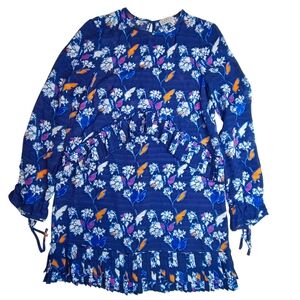 Tanya Taylor Simi Dress – Indigo Multi – Size XS – 100% Silk